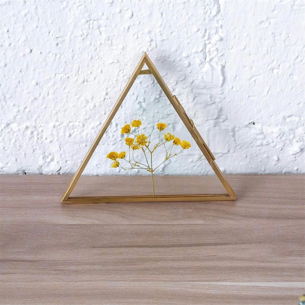 Herbarium Gold Brass Glass Floating Frame BNIB